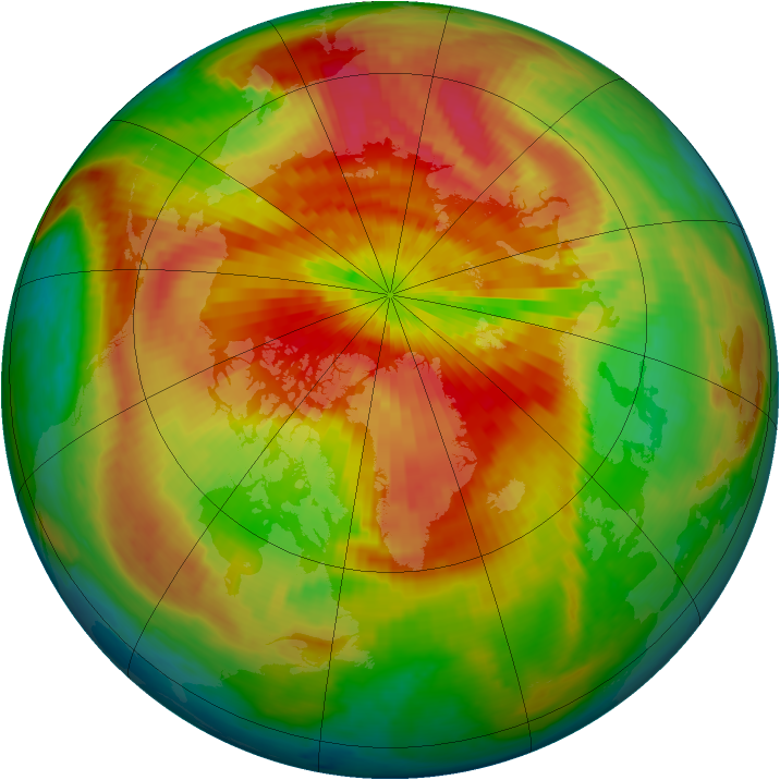 Arctic ozone map for 29 March 2002